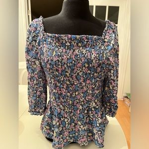 Nanette Lepore floral ruffle top